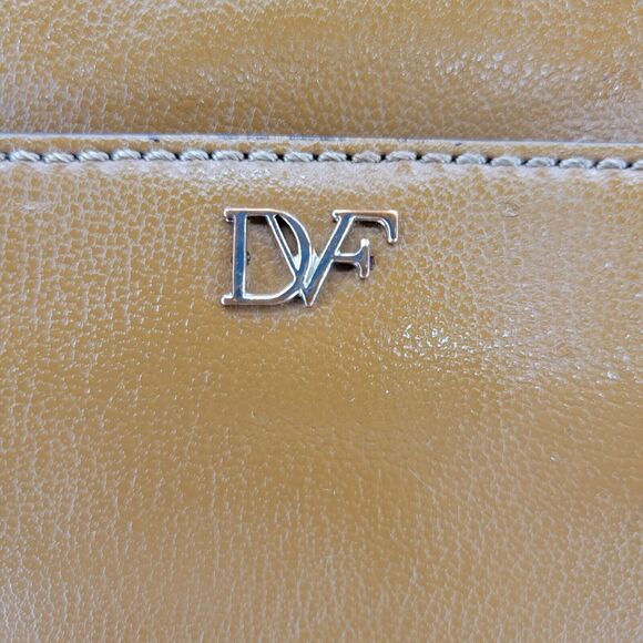 Diane Von Furstenberg Highline Chain Bag Caramel Brown Leather Gold Tone - Picture 11 of 13